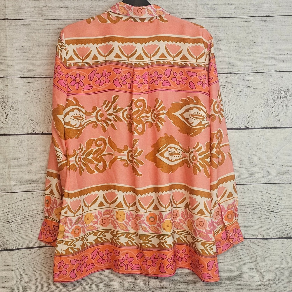 Alex Marie M Medium Floral Button Down Long Sleeve Blouse Shirt NWT $109 1200 - Picture 3 of 6